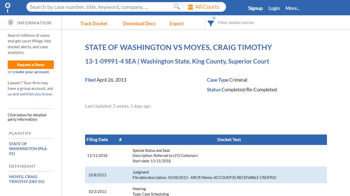 STATE OF WASHINGTON VS MOYES, CRAIG TIMOTHY, 13-1-09991-4 SEA ...